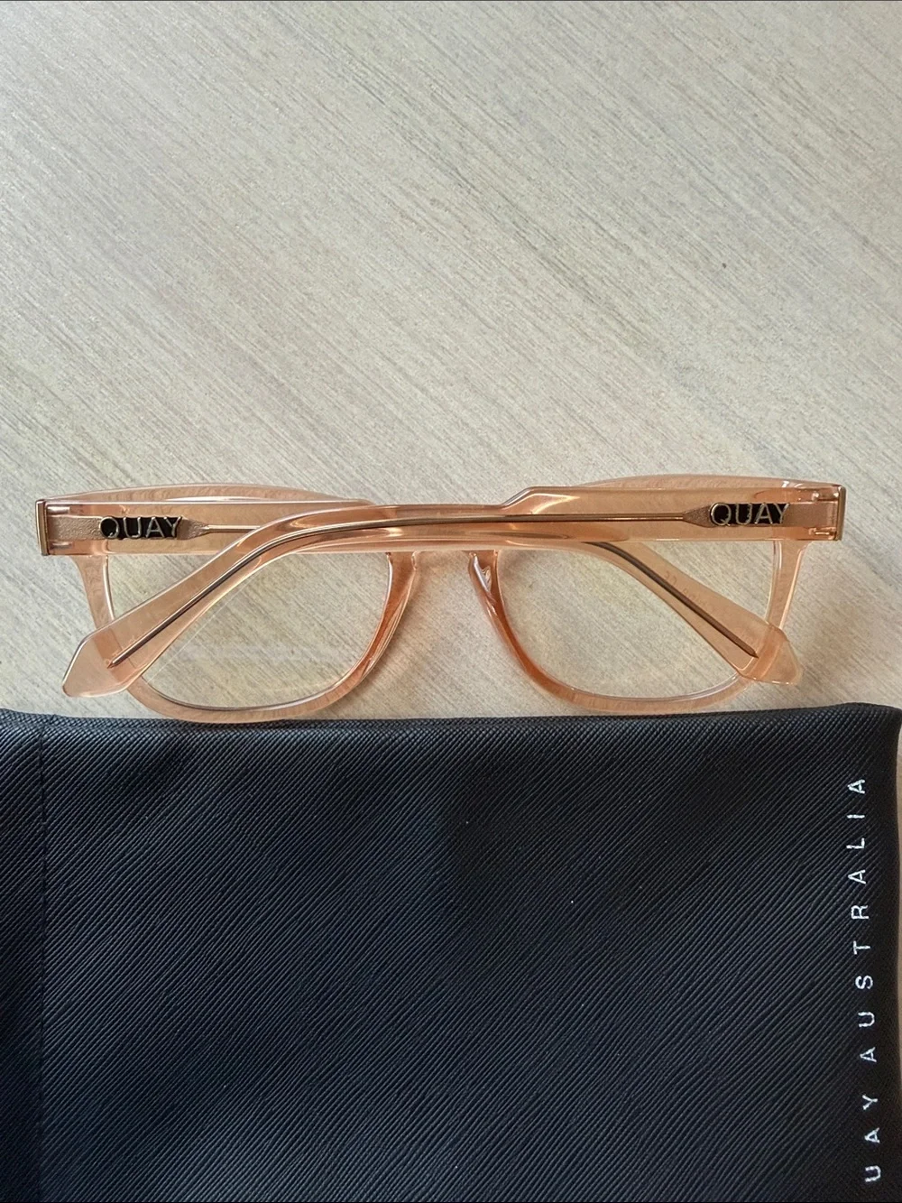 Quay Australia Clear Peach Blue Light Glasses